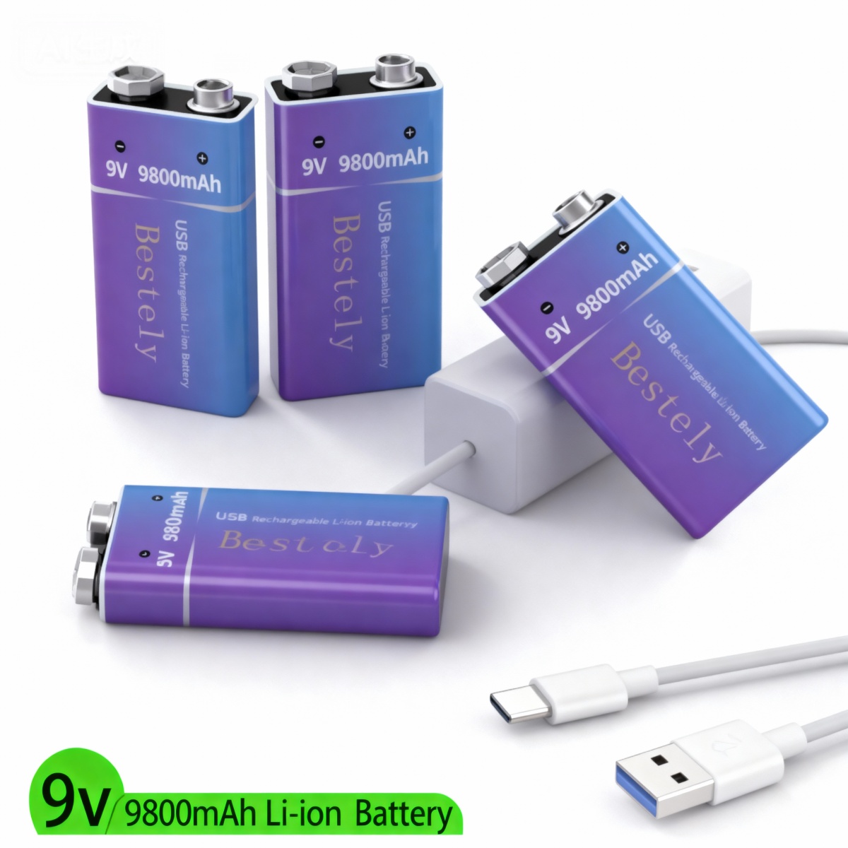 Smoke Detector Interconnected - Nouvelle batterie Li-ion Rechargeable 9V 9800mAh